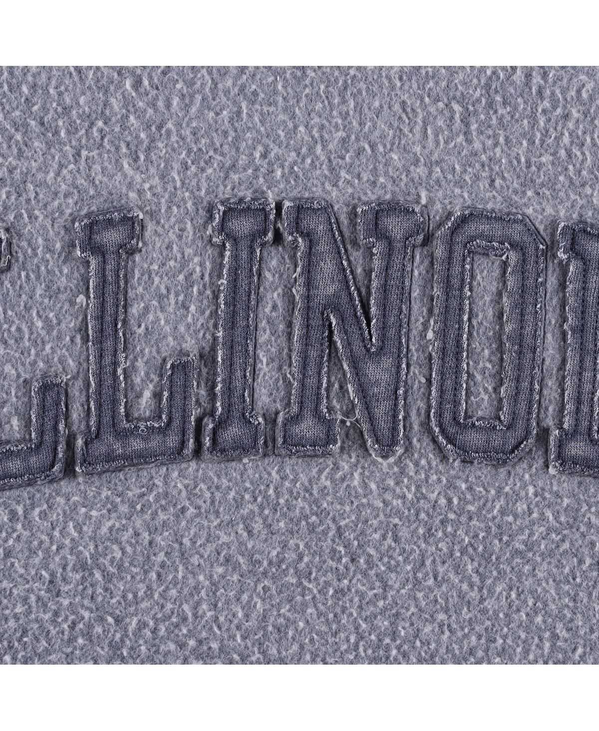 Shop Pressbox Women's  Navy Distressed Illinois Fighting Illini Ponchoville Pullover Sweatshirt
