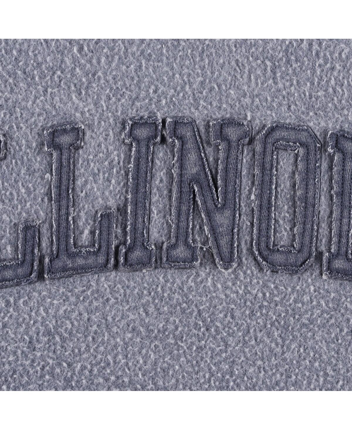 PRESSBOX WOMEN'S PRESSBOX NAVY DISTRESSED ILLINOIS FIGHTING ILLINI PONCHOVILLE PULLOVER SWEATSHIRT 