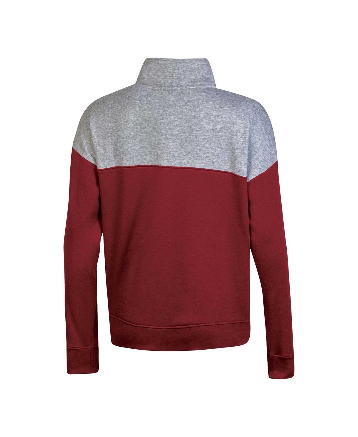 Shop Champion Women's  Crimson Oklahoma Sooners Color-blocked Quarter-zip Sweatshirt