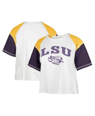 Women's '47 Brand White LSU Tigers Serenity Gia Cropped T-shirt - Macy's