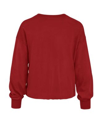 Women's Red Distressed Georgia Bulldogs Bottom Line Parkway Long Sleeve T-shirt
