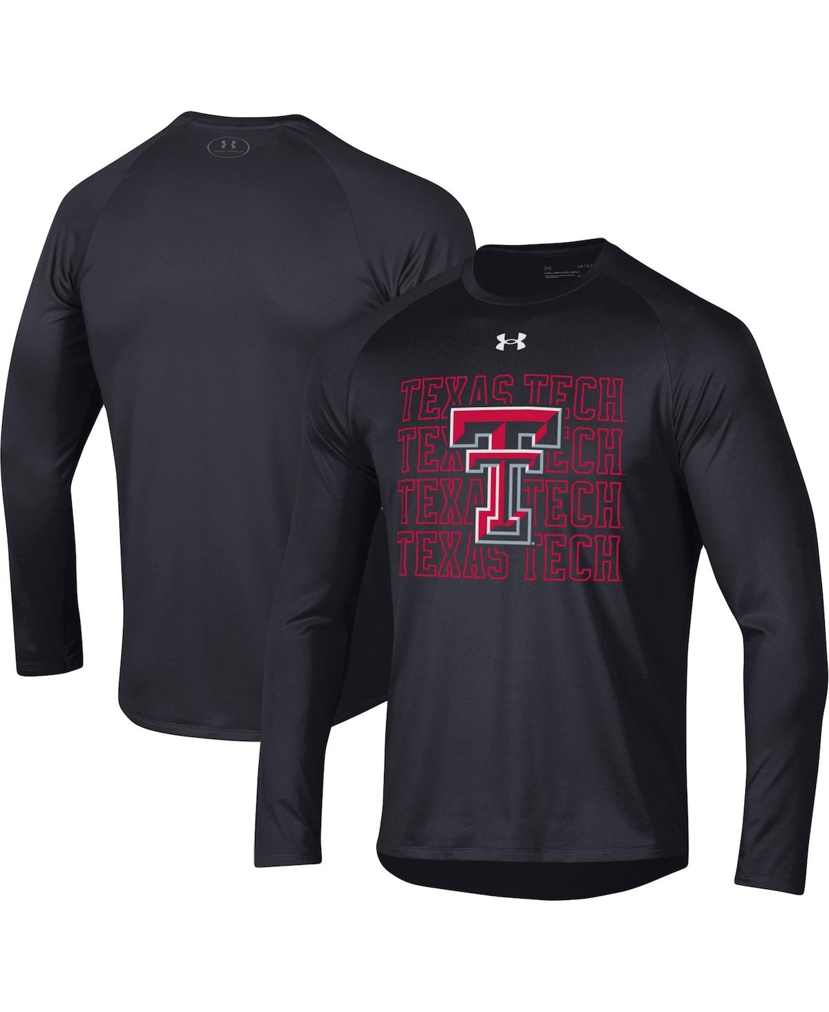 Under Armour Men's  Black Texas Tech Red Raiders 2023 Sideline Tech Raglan Long Sleeve T-shirt