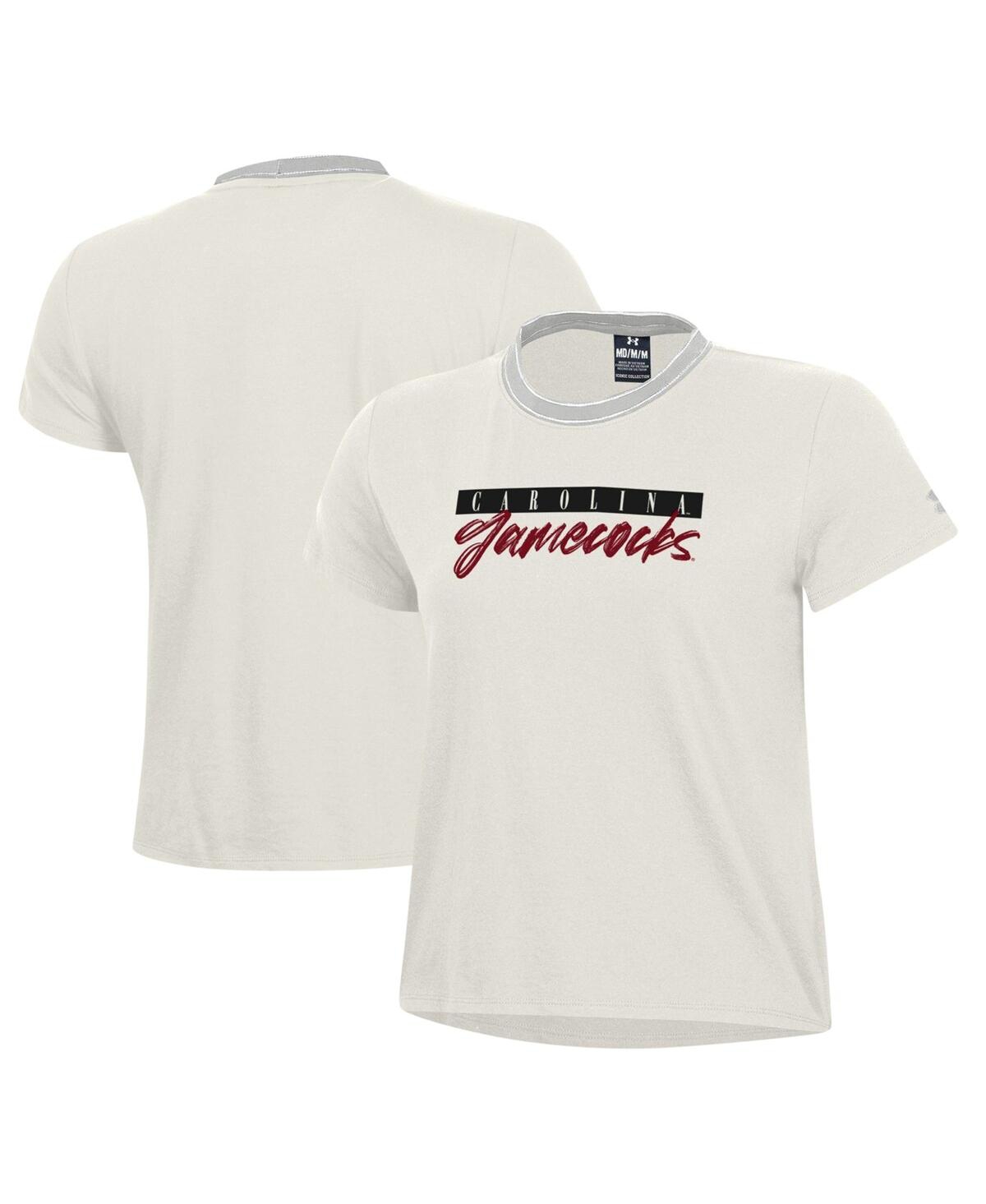 Shop Under Armour Women's  White South Carolina Gamecocks Iconic T-shirt