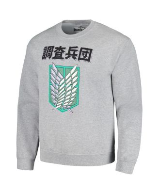 Men's and Women's Heather Gray Attack on Titan Graphic Fleece Sweatshirt