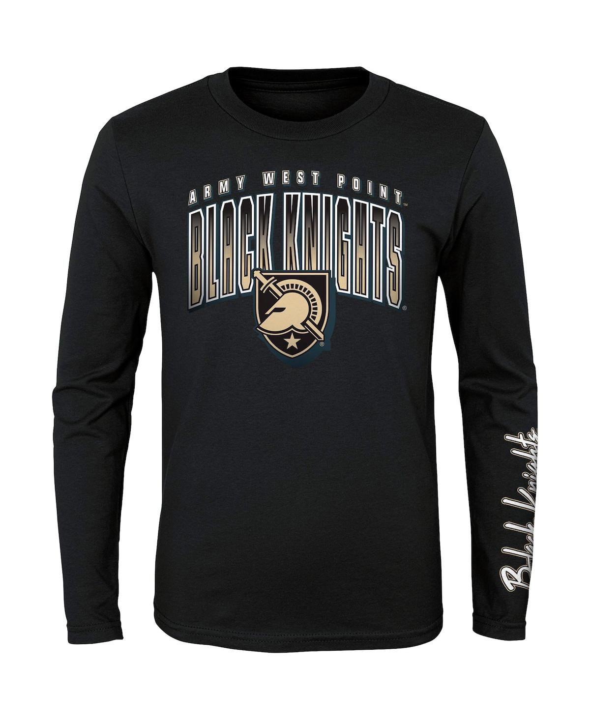 Outerstuff Preschool Boys And Girls Black, Gold Army Black Knights Fan Wave Short And Long Sleeve T-shirt Combo In Black,gold