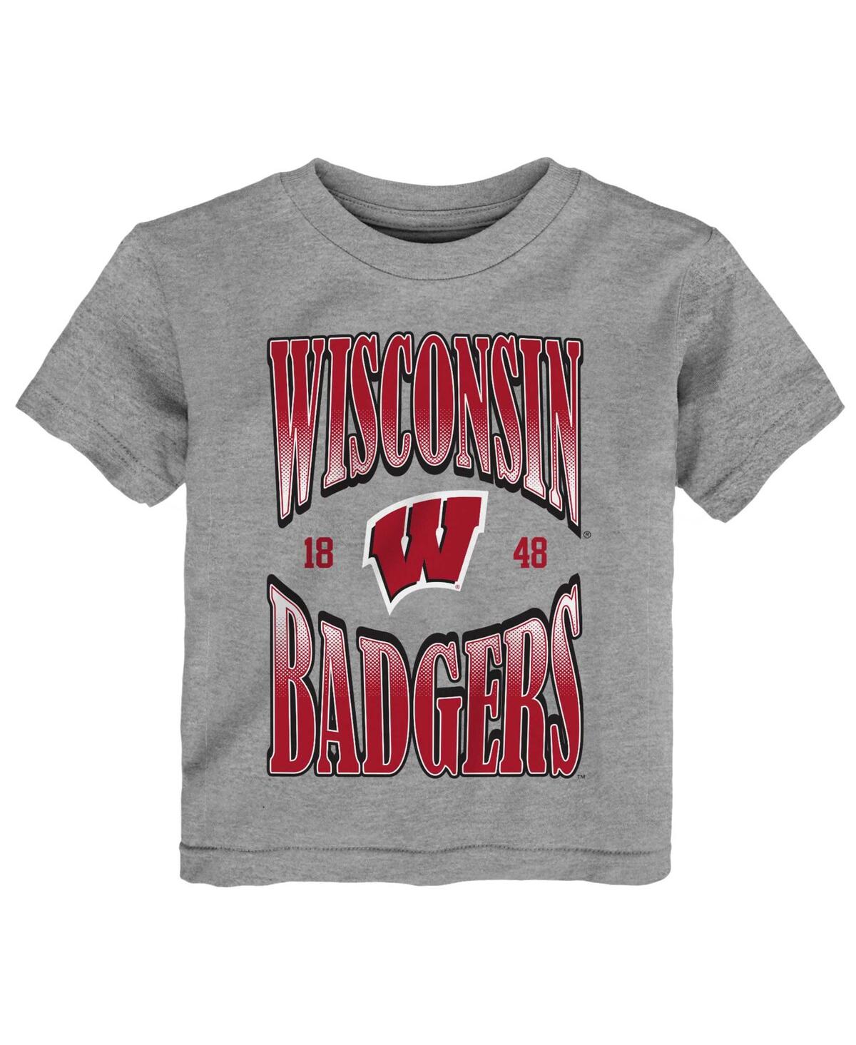 Outerstuff Babies' Toddler Boys And Girls Heather Gray Wisconsin Badgers Top Class T-shirt