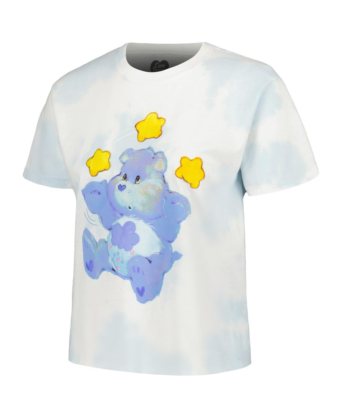 Shop Mad Engine Men's And Women's  Care Bears Grumpy Bear Stars Tie-dye T-shirt In Blue