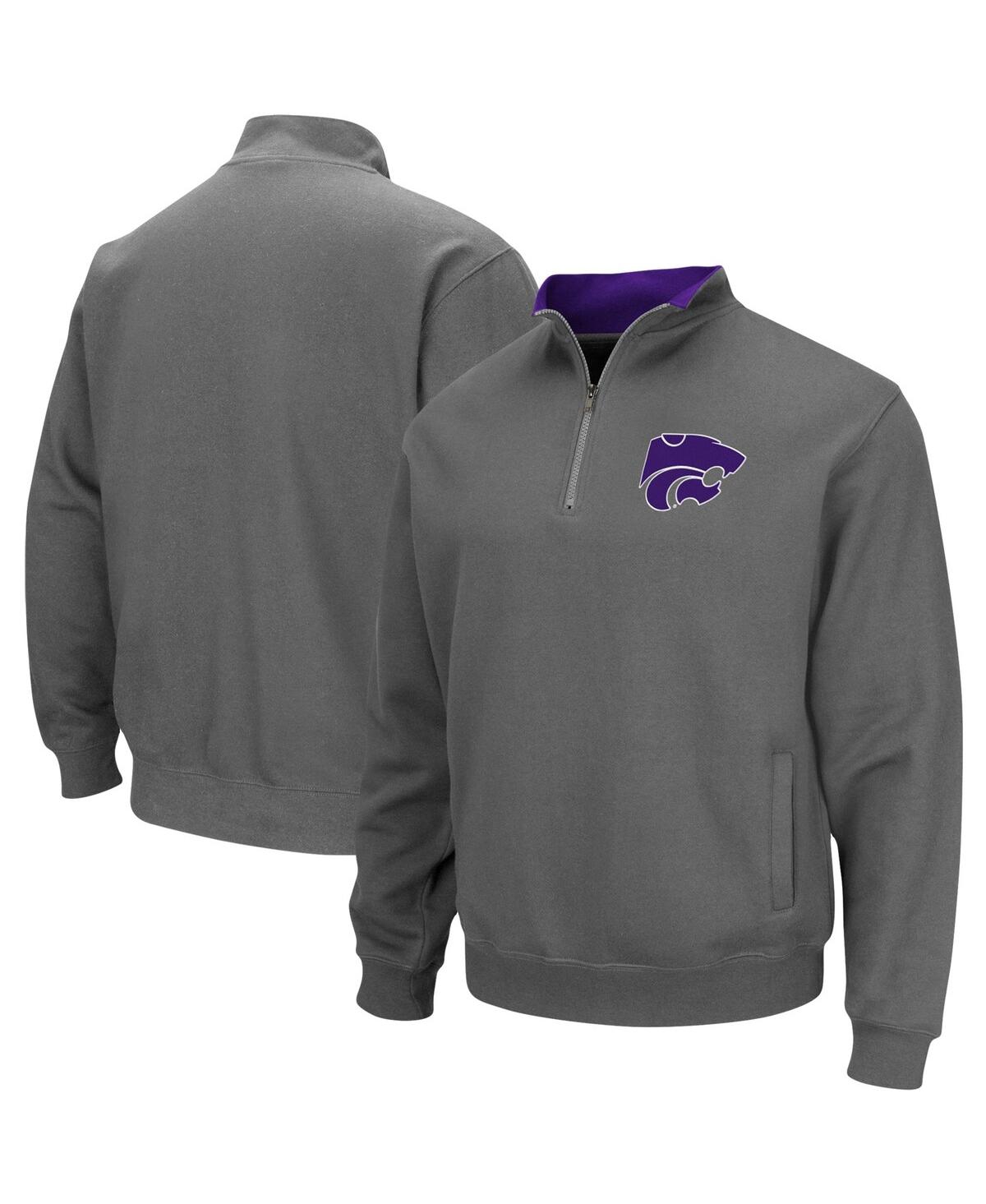 Colosseum Men's Charcoal Kansas State Wildcats Tortugas Logo Quarter-zip Jacket In Charcoal