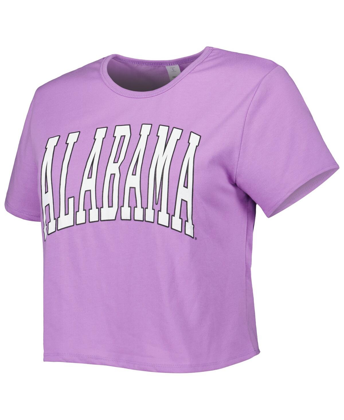Zoozatz Purple Alabama Crimson Tide Core Fashion Cropped T-shirt In Purple