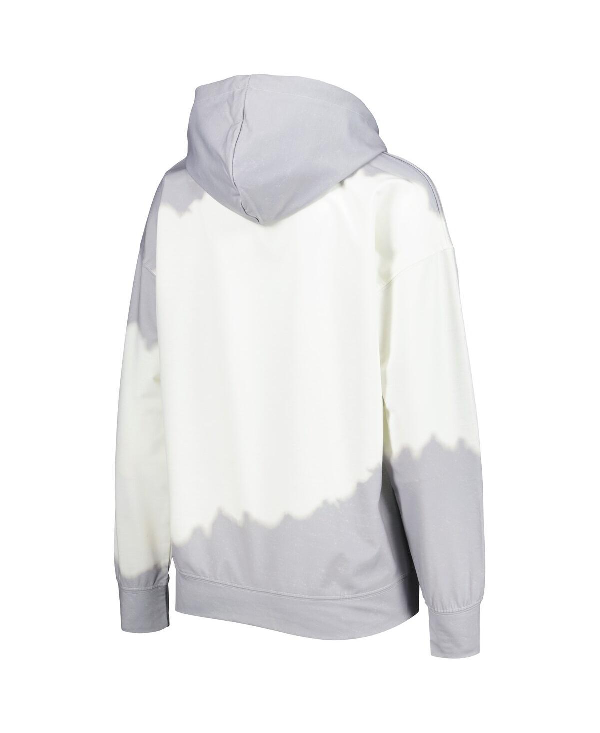 GAMEDAY COUTURE WOMEN'S GAMEDAY COUTURE WHITE, GRAY DISTRESSED TEXAS A&M AGGIES FOR THE FUN DOUBLE DIP-DYED PULLOVER 