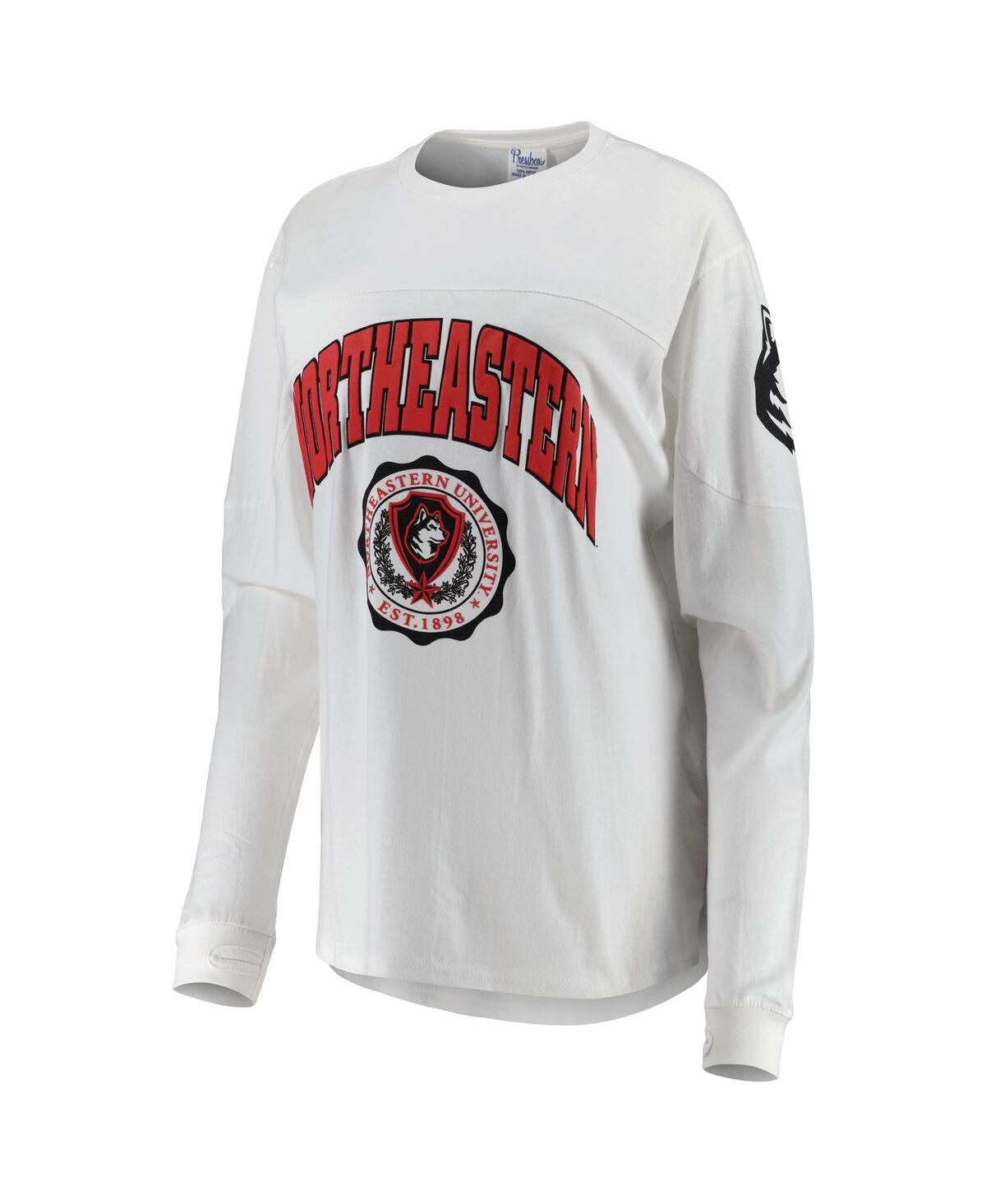 PRESSBOX WOMEN'S PRESSBOX WHITE NORTHEASTERN HUSKIES EDITH LONG SLEEVE T-SHIRT 