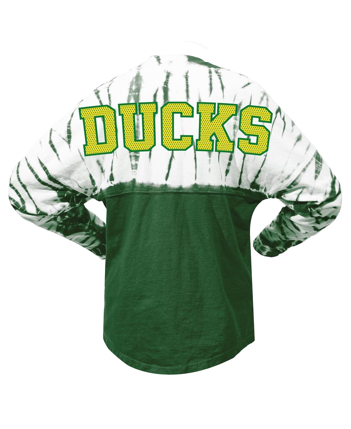 Women'sOregon Ducks Tie-Dye Long Sleeve Jersey T-shirt - Green