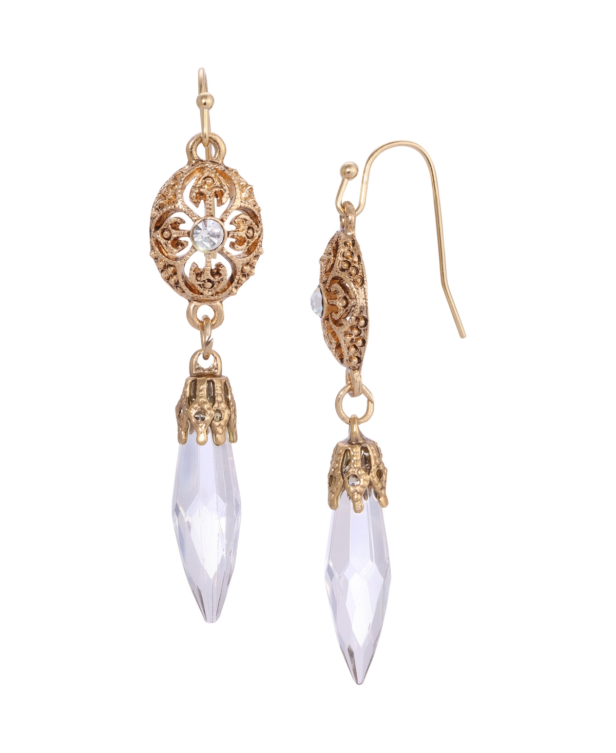 2028 Crystal Acrylic Icicle Drop Earrings In White