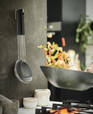 Nest Fusion Compact 3-Piece Wok Silicone Turner, Silicone Spoon and Wire Skimmer Set