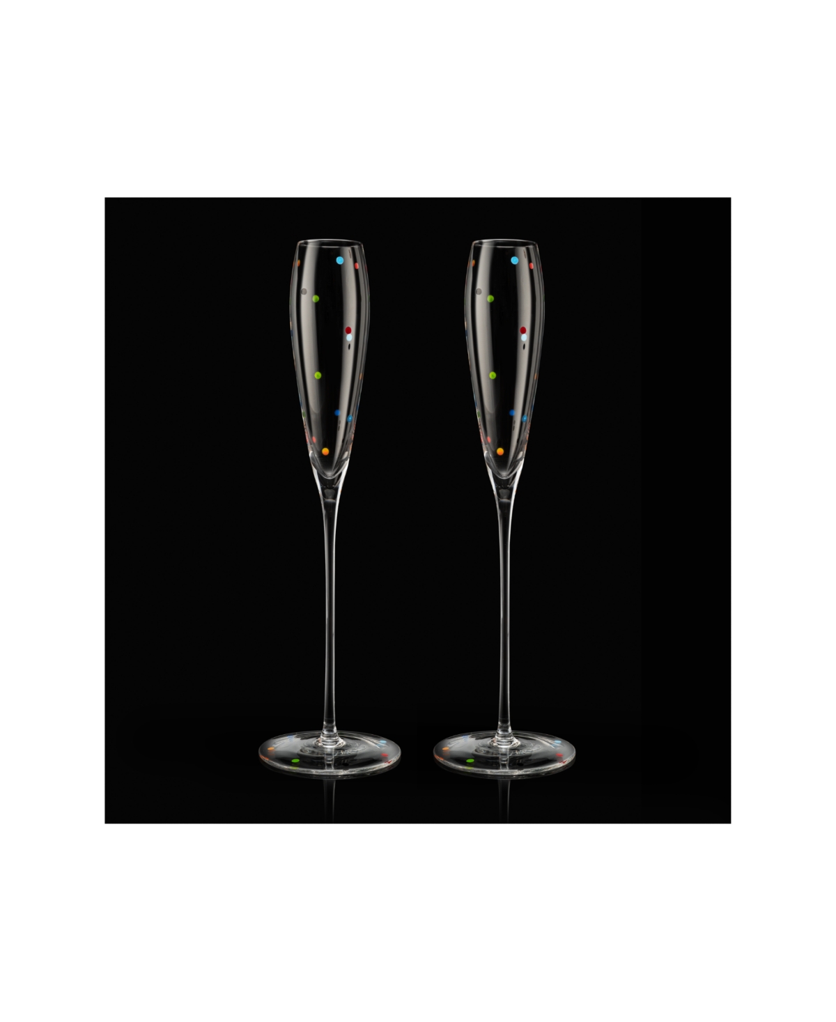 Shop The Wine Savant Polka Dot Champagne Flutes Glass, Set Of 2 In Multicolor