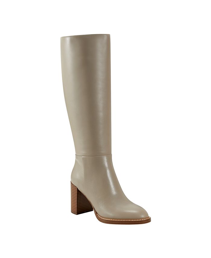 Marc Fisher Women s Gabey Wide Calf Almond Toe Block Heel Dress