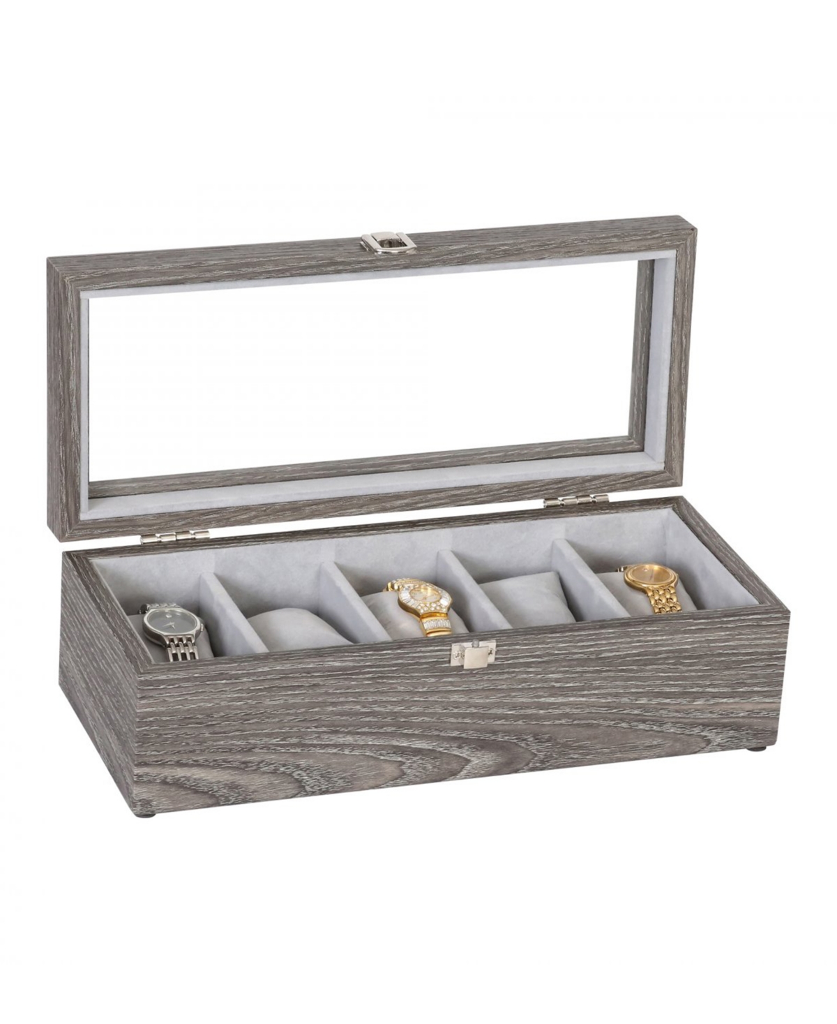 Mele & Co Nolan Watch Storage Woodgrain Veneer In Gray
