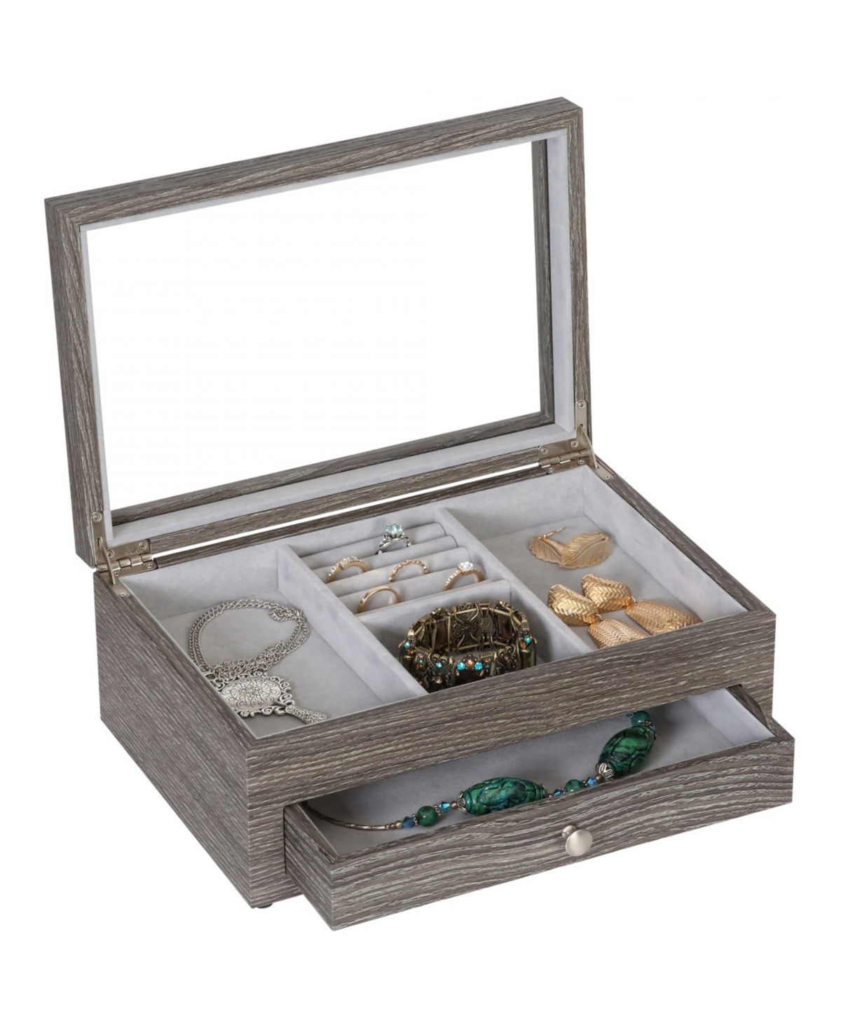 Mele & Co Ardene Jewelry Storage Case Woodgrain Veneer In Gray