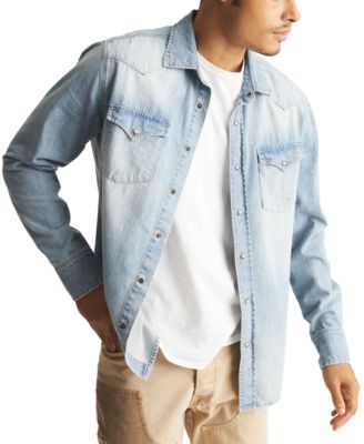 Frye - Men's Western Vintage-Inspired Long Sleeve Denim Shirt