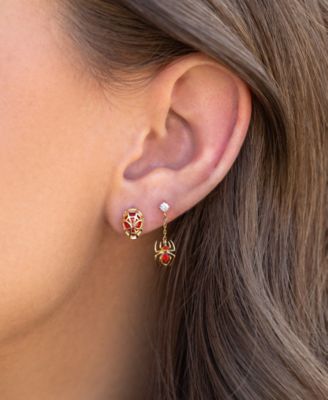 Color Crystal Spiderman Mismatch Stud & Drop Earrings
