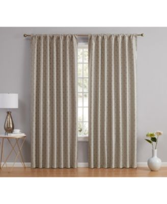 Franklin Moroccan 100% Complete Blackout Thermal Insulated Energy Savings Heat/Cold Blocking Back Tab Rod Pocket Curtain Drapery for Bedroom & Living Room, 2 Panels
