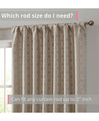 Franklin Moroccan 100% Complete Blackout Thermal Insulated Energy Savings Heat/Cold Blocking Back Tab Rod Pocket Curtain Drapery for Bedroom & Living Room, 2 Panels