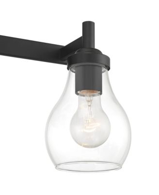 Danvers Modern Wall Light Black Metal Hardwired 22.5" 3-Light Fixture Clear Globe Glass Shades for Bedroom Bathroom Vanity Reading Living Family Room Hallway House Home Decor