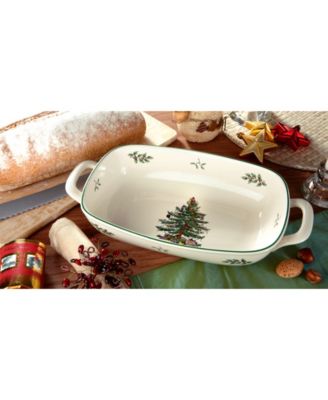 Christmas Tree Serveware Handled Bread Basket