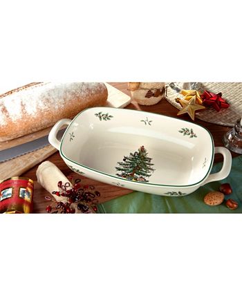 Spode Christmas Tree Serveware Handled Bread Basket - Macy's