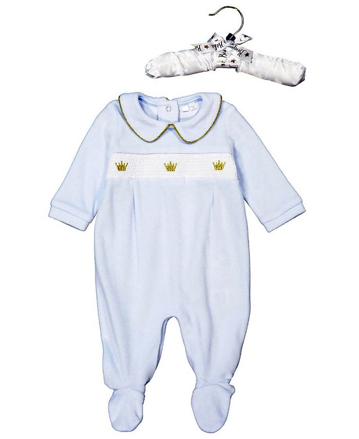 Bonjour Bebe Baby Boys Smocked Velour Footie Macy's