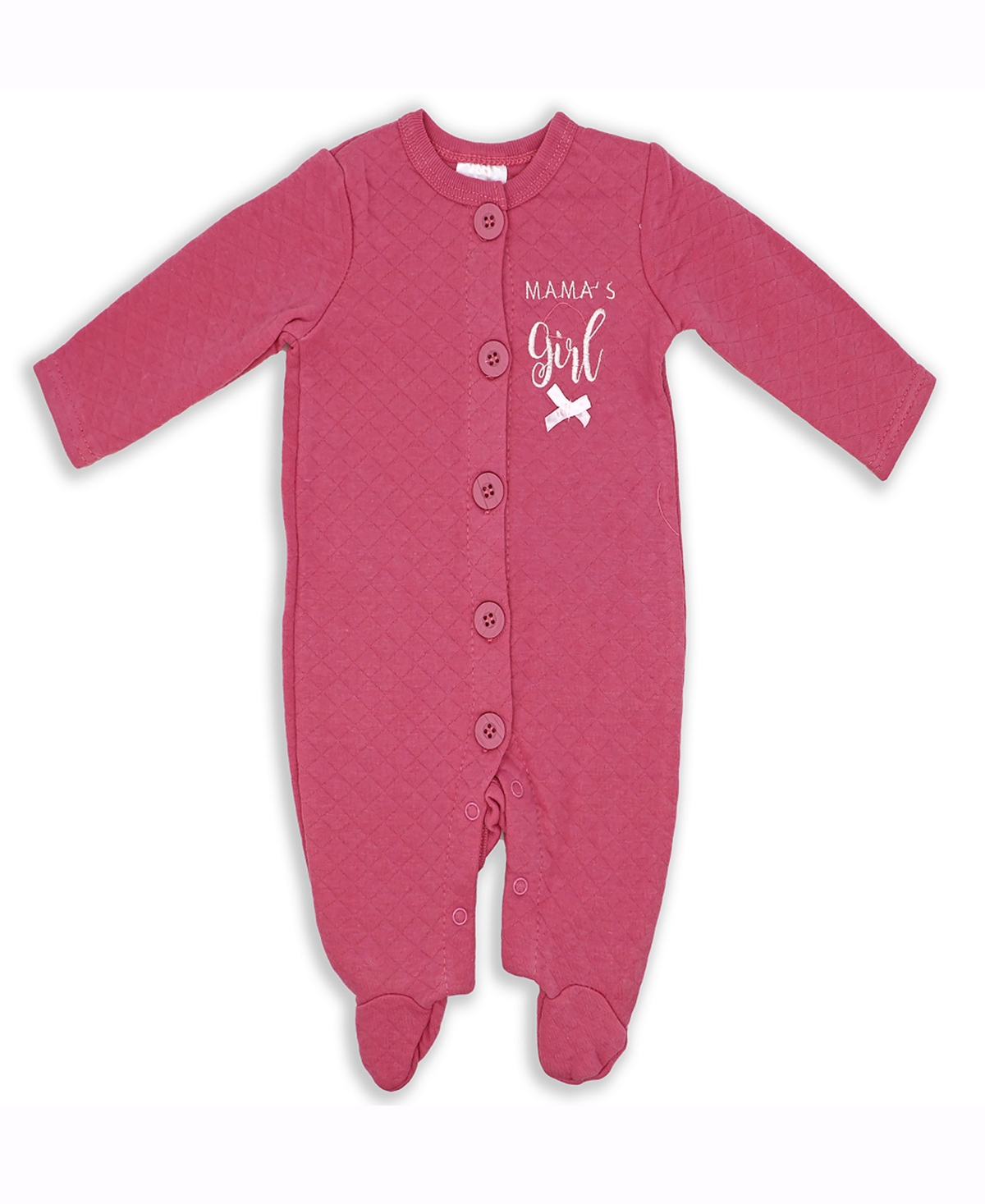 Baby Mode Baby Girls Mama's Girl Quilted Footie In Pink