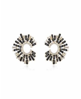 Opulent Crystal Stardust 18K Gold Plated Open Circle Earrings