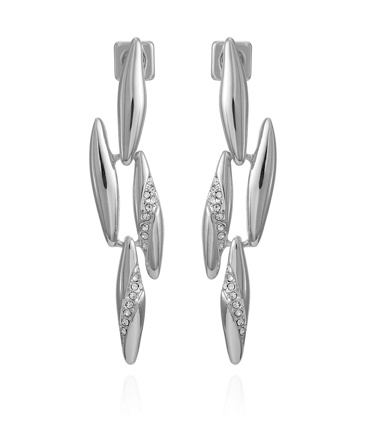 Vince Camuto Silver-tone Glass Stone Chandelier Drop Earrings