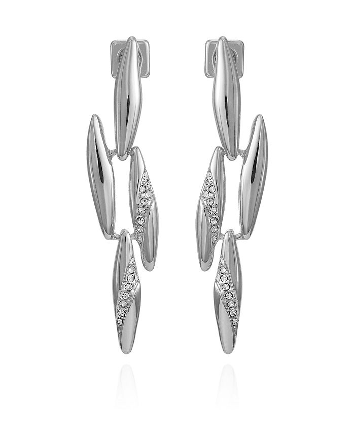 Vince Camuto Silver-Tone Glass Stone Chandelier Drop Earrings - Macy's