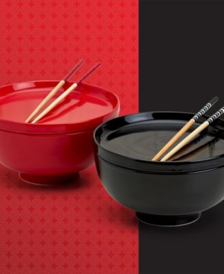 Asian Ceramic 8 Piece Ramen Bowl Set