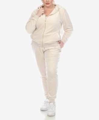Plus Size Velour Tracksuit Loungewear 2pc Set