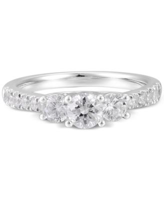 Diamond Three Stone Engagement Ring (1/2 ct. t.w.) in 14k White Gold