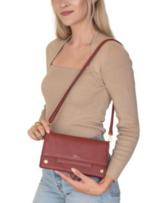 AJ Mini Leather Crossbody Clutch