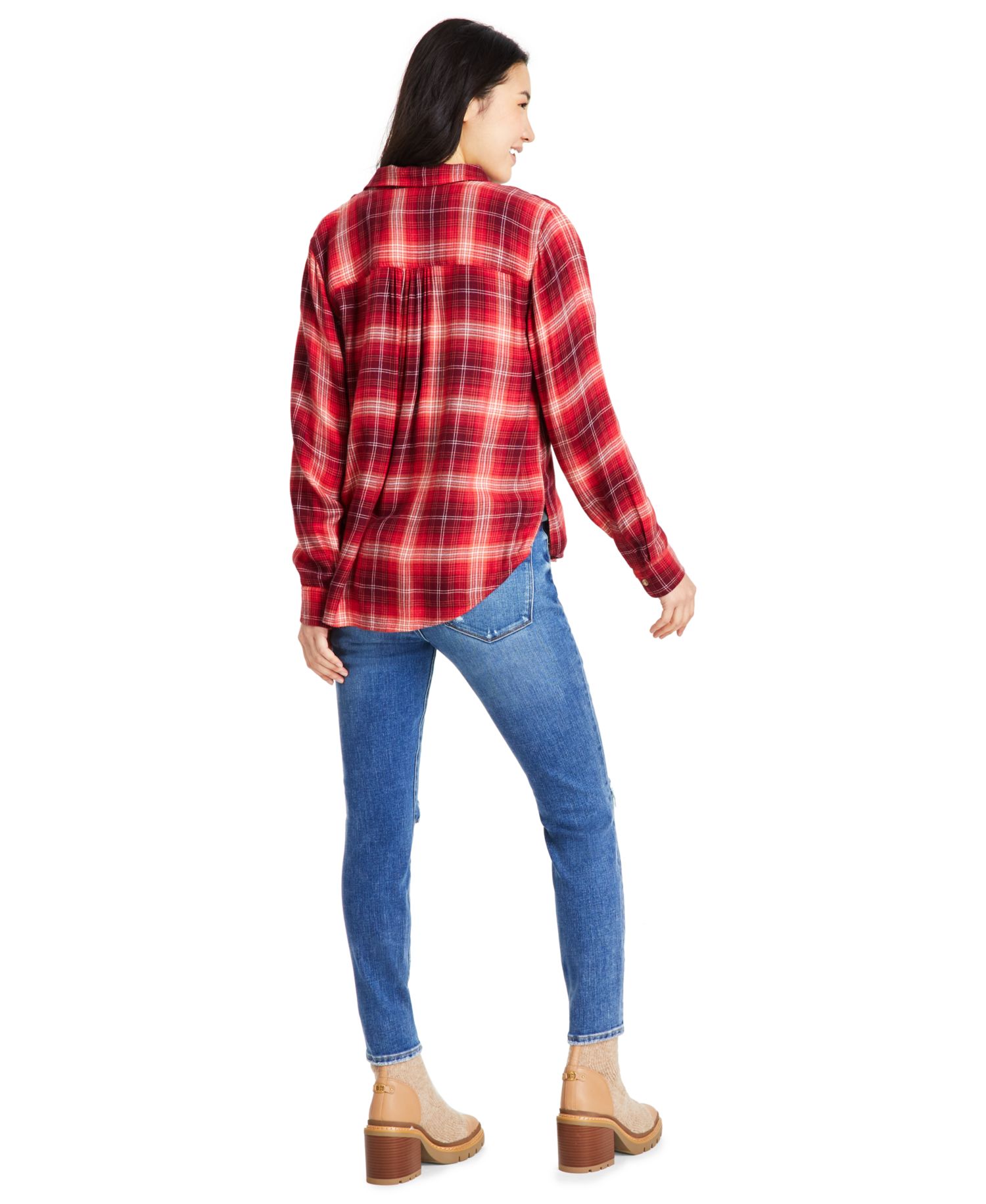 Women's Ava Mid-Rise Ripped Skinny Jeans