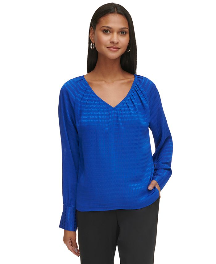 Calvin klein v neck long sleeve 2025