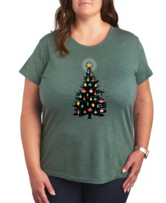 Air Waves Trendy Plus Size Christmas Tree Graphic T-shirt - Macy's