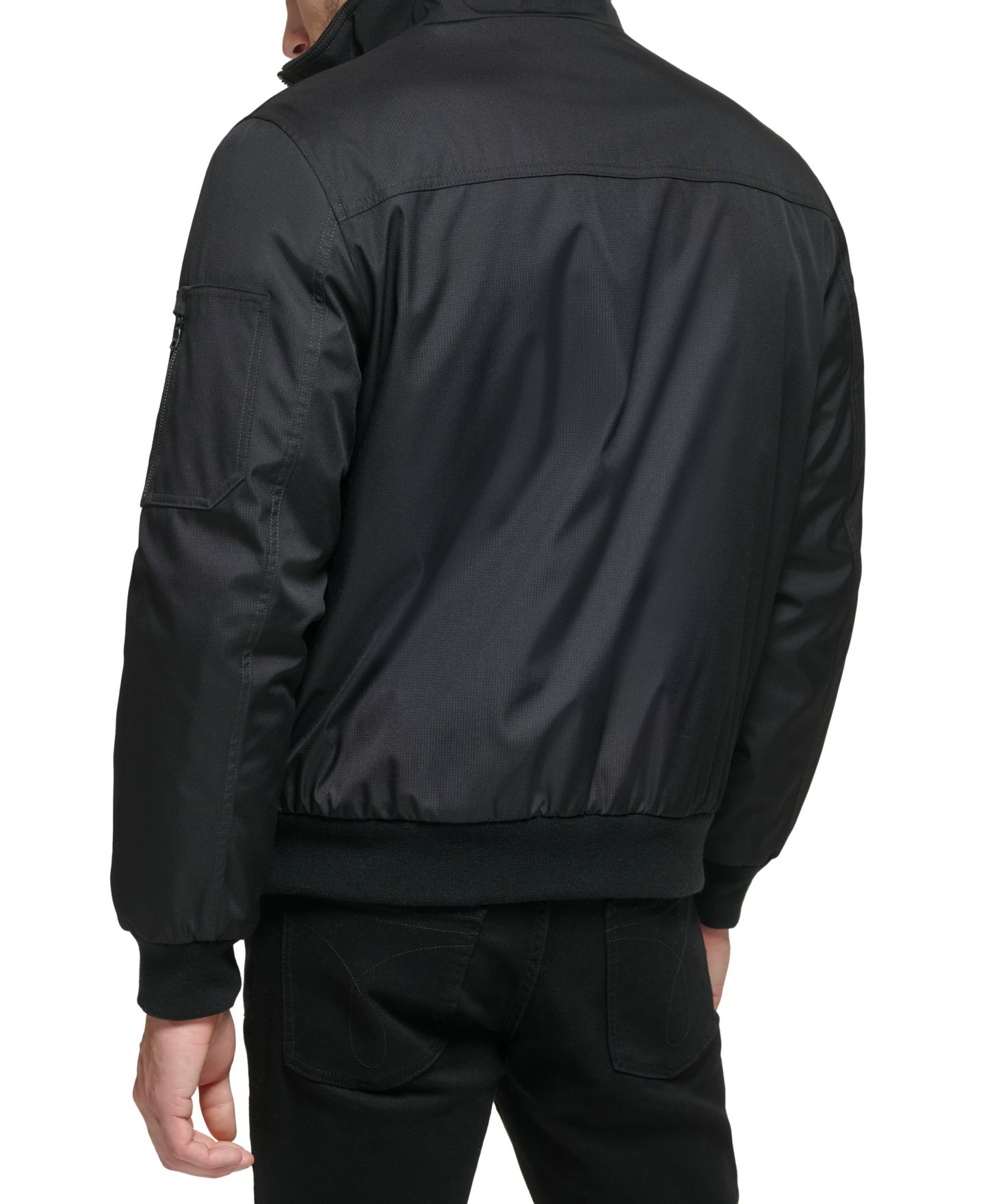 Мужская куртка Calvin Klein Classic Zip-Front Ripstop Bomber, цвет: Чёрный — фото 2