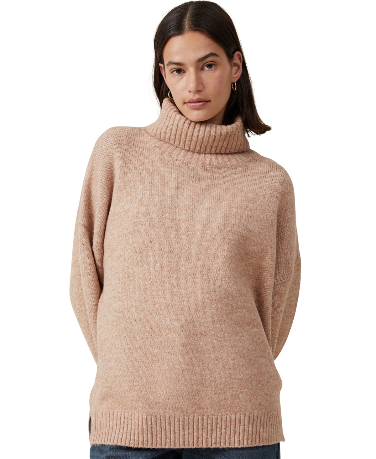 Women's Everything Roll Neck Sweater - Chestnut Marle