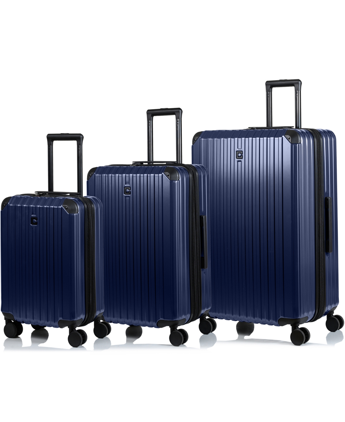Champs 3 Piece Element Hardside Luggage Set In Navy