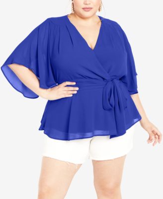 Plus Size Elegant Wrap Top