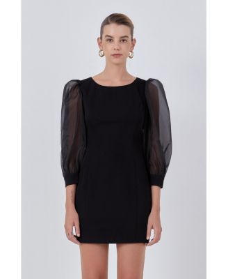 Women's Organza Blouson Mini Dress