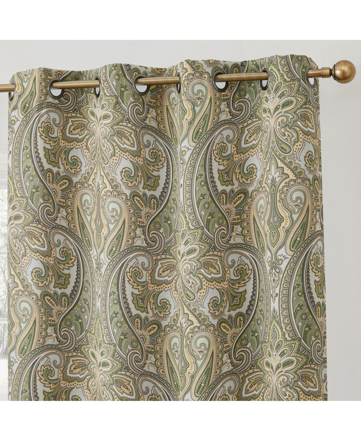 HLC.ME PARIS PAISLEY DECORATIVE PRINT DAMASK PATTERN THERMAL INSULATED BLACKOUT ENERGY SAVINGS ROOM DARKENI