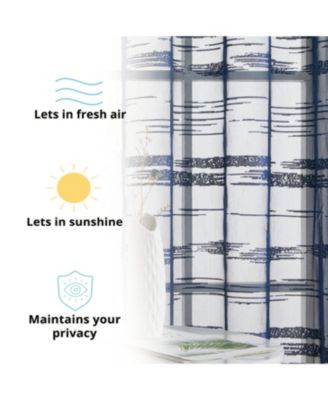 Broadway Stripe Decorative Semi Sheer Light Filtering Grommet Window Treatment Curtain Panels, Set of 2