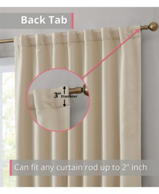 Hamilton 100% Complete Blackout Lined Drapery with Heavy Double Layer Thermal Insulated Energy Smart Rod Pocket Back Tab Window Curtains for Bedroom & Living Room, 2 Panels