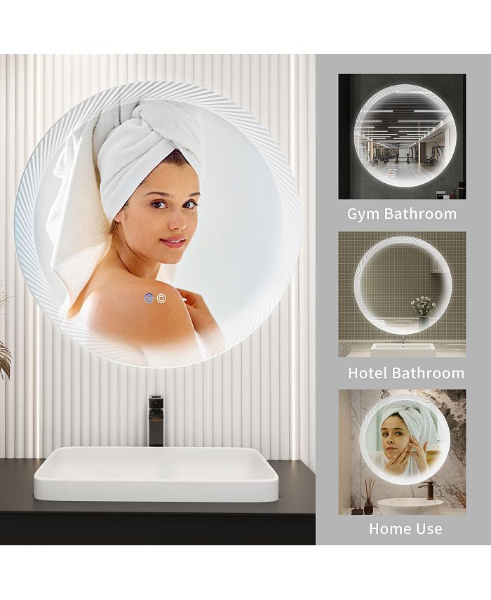 Simplie Fun 30 Inch LED Mirror, WallMounted Vanity Mirrors, Bathroom